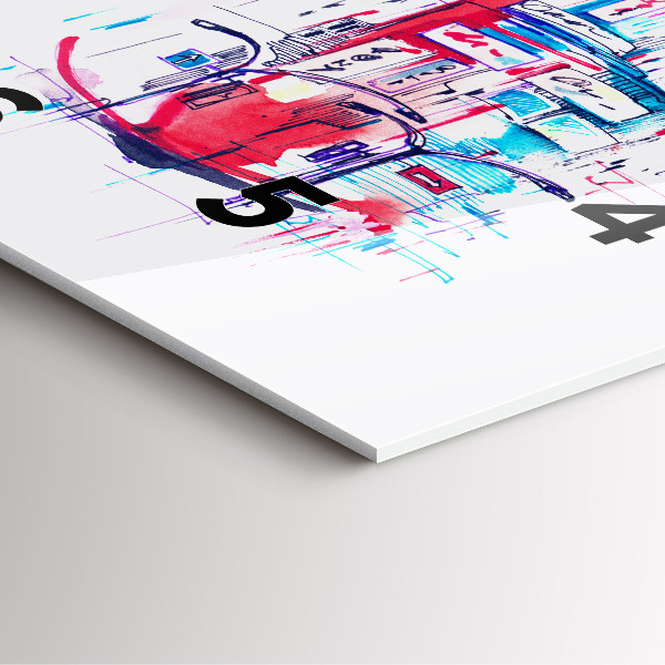 Szögletes fali üvegóra Piros sarkú