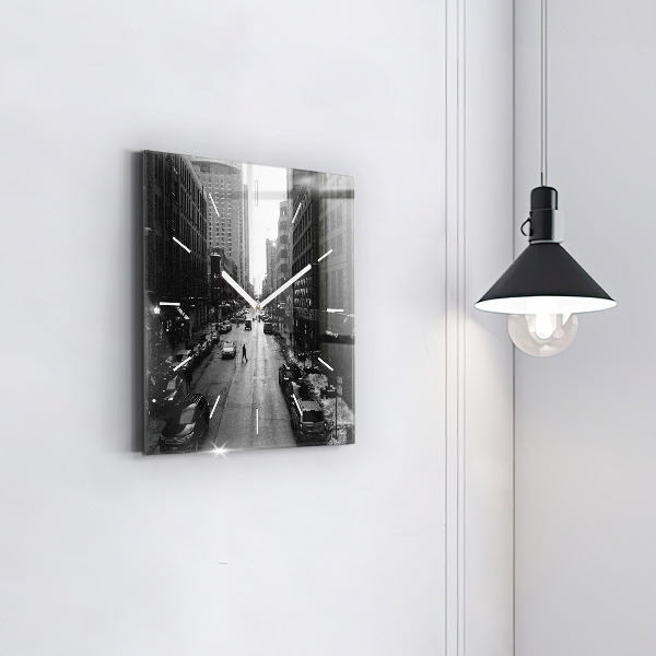 Szögletes fali üvegóra Chicago City Streets