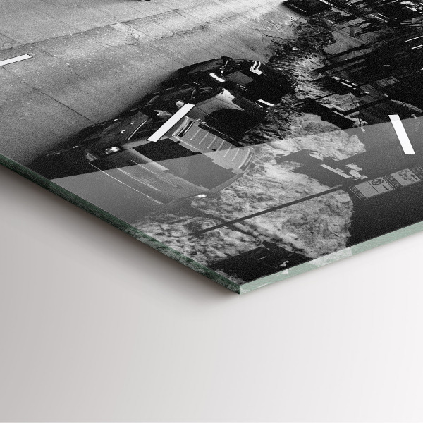 Szögletes fali üvegóra Chicago City Streets