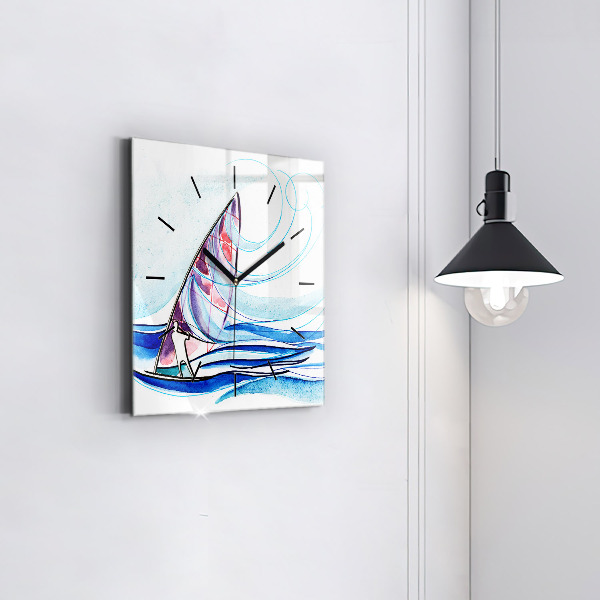 Szögletes fali üvegóra Szörfdeszka