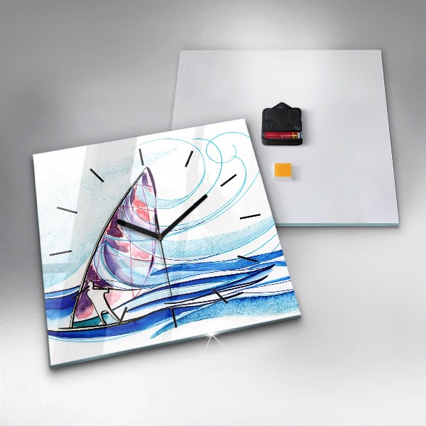 Szögletes fali üvegóra Szörfdeszka