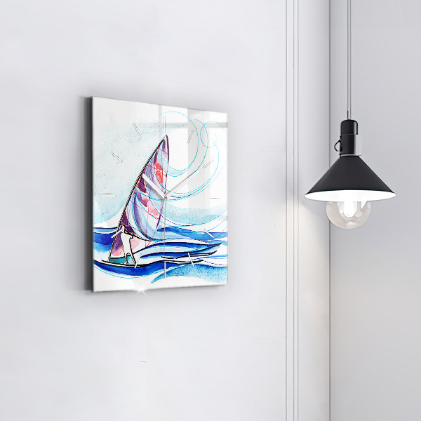 Szögletes fali üvegóra Szörfdeszka