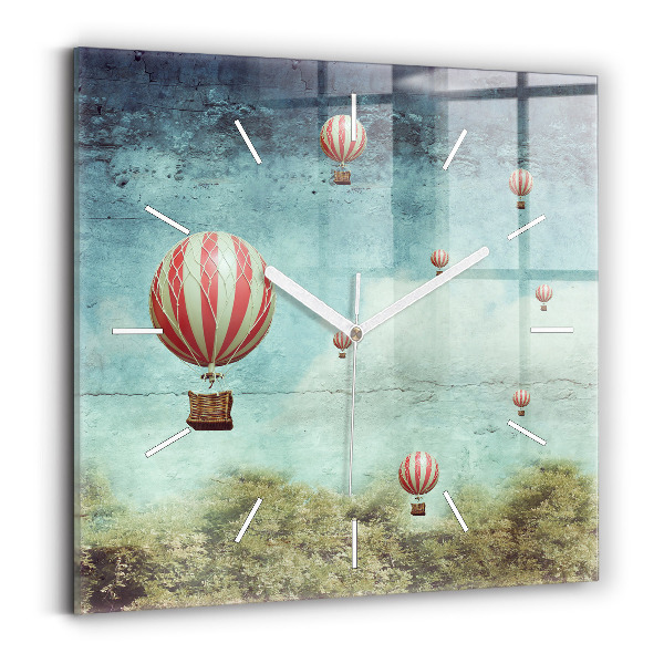 Szögletes fali üvegóra Festett léggömbök