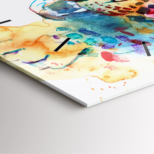 Szögletes fali üvegóra Absztrakt vadmacska