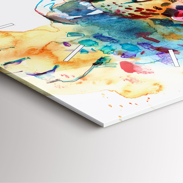 Szögletes fali üvegóra Absztrakt vadmacska