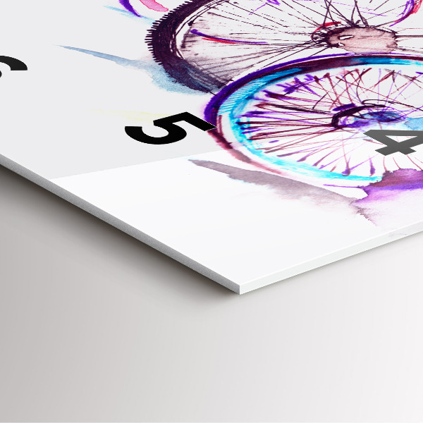 Szögletes fali üvegóra Színes városi kerékpárok