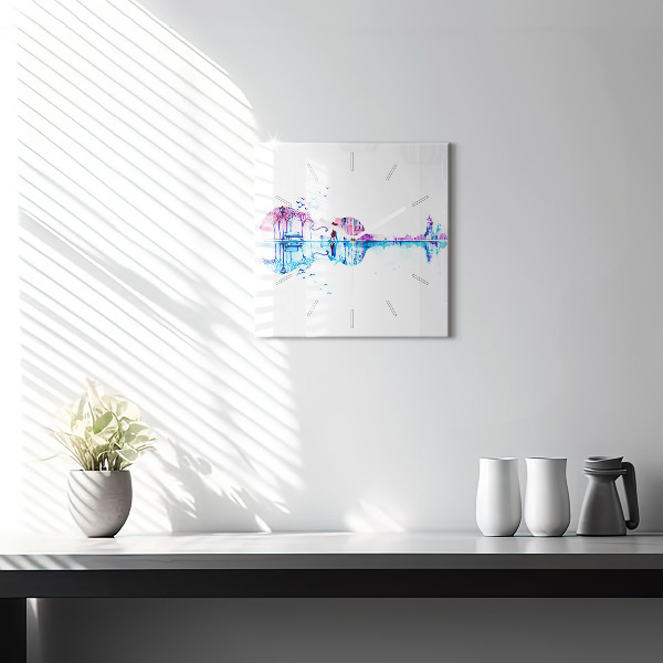 Szögletes fali üvegóra Cselló Park-tó