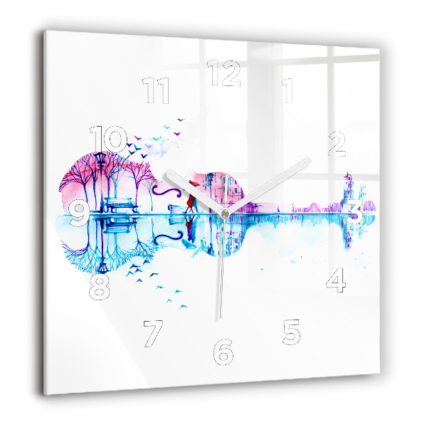 Szögletes fali üvegóra Cselló Park-tó