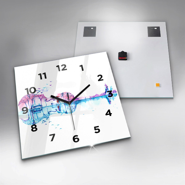 Szögletes fali üvegóra Cselló Park-tó