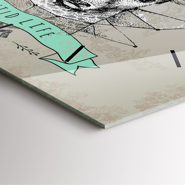 Szögletes fali üvegóra Szarvasfej