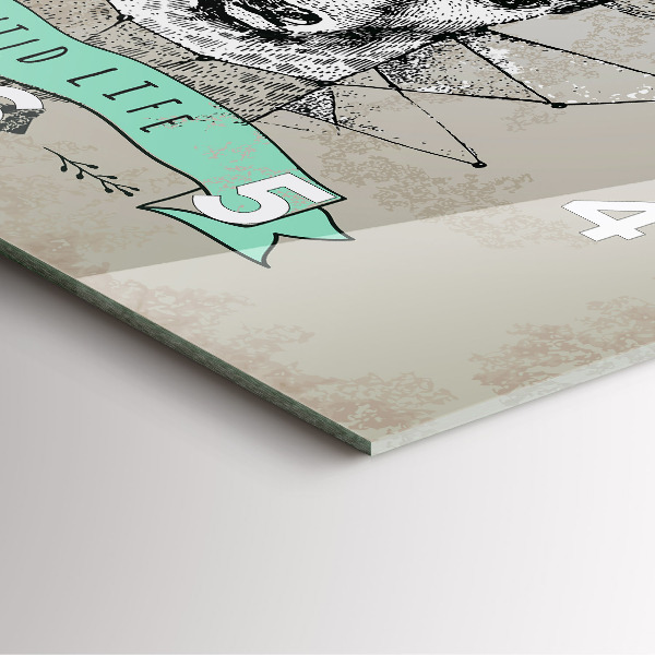 Szögletes fali üvegóra Szarvasfej