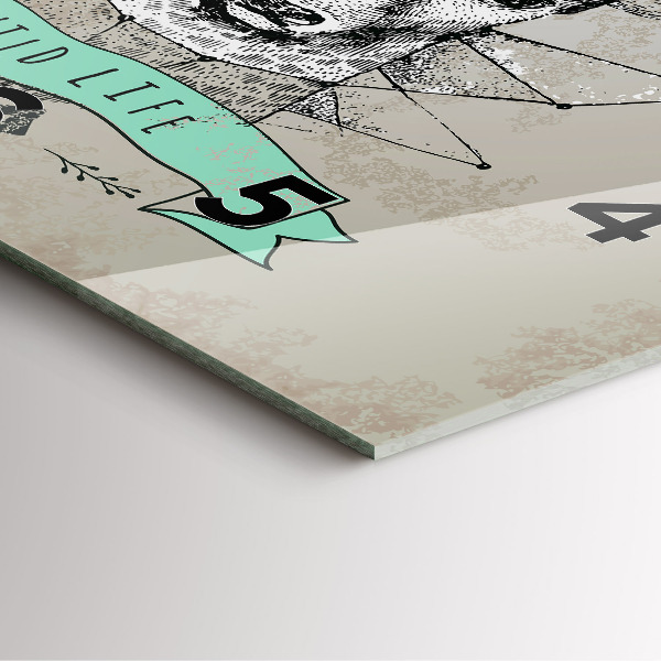 Szögletes fali üvegóra Szarvasfej