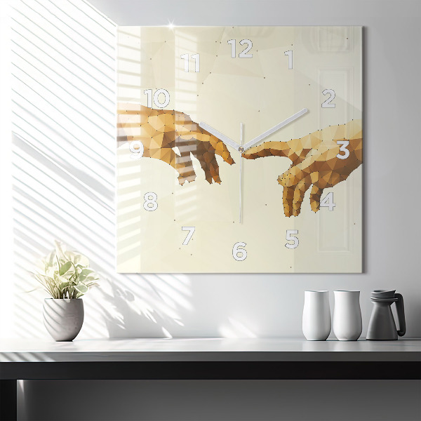 Szögletes fali üvegóra Ádám teremtése