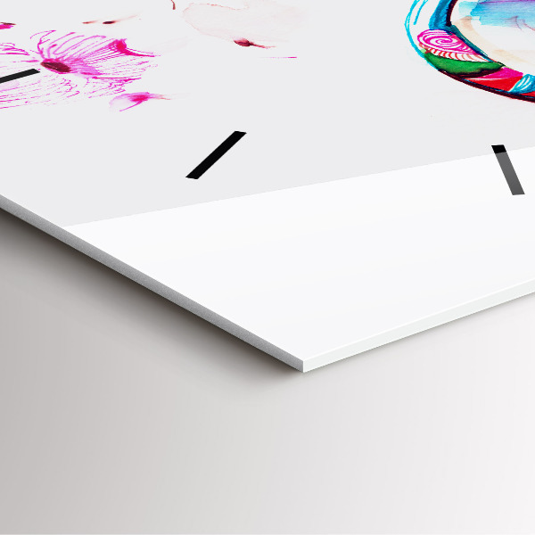 Szögletes fali üvegóra Szemüveges nő