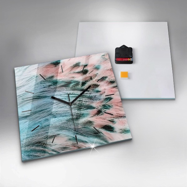 Szögletes fali üvegóra Színes tollak