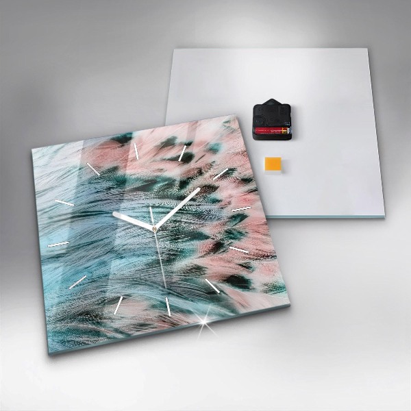 Szögletes fali üvegóra Színes tollak