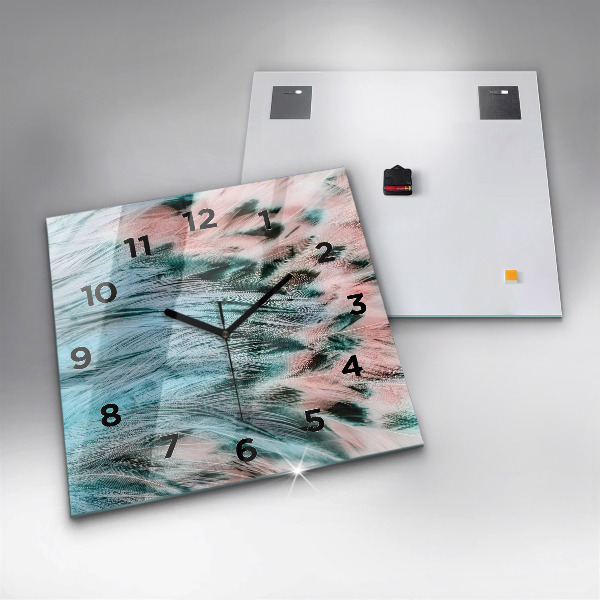 Szögletes fali üvegóra Színes tollak