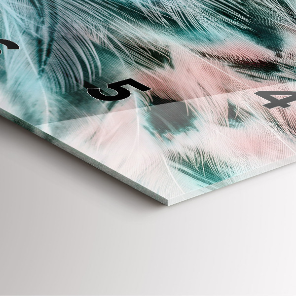 Szögletes fali üvegóra Színes tollak