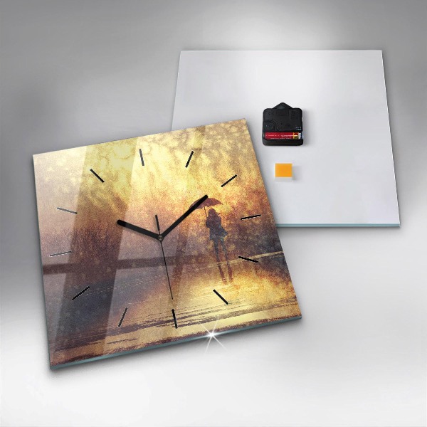 Szögletes fali üvegóra nő esernyő