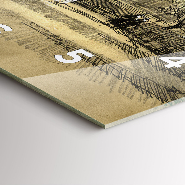 Szögletes fali üvegóra Park és a szépia fák