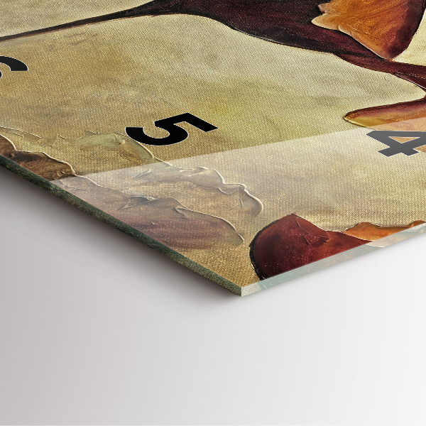 Szögletes fali üvegóra Festett mák