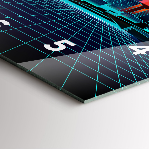 Szögletes fali üvegóra Kibertér város