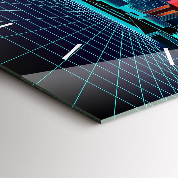 Szögletes fali üvegóra Kibertér város