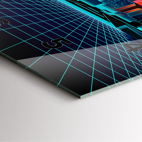 Szögletes fali üvegóra Kibertér város