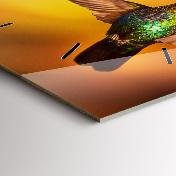 Szögletes fali üvegóra Kolibri madár