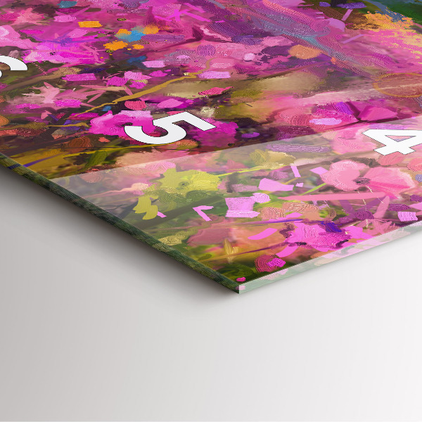 Szögletes fali üvegóra Táj a természet és a virágok