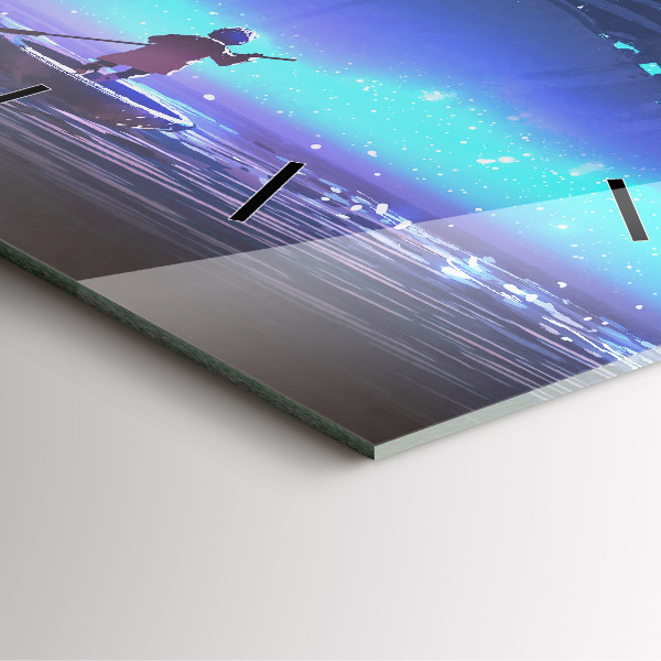 Szögletes fali üvegóra Fantasy vitorlás hajó