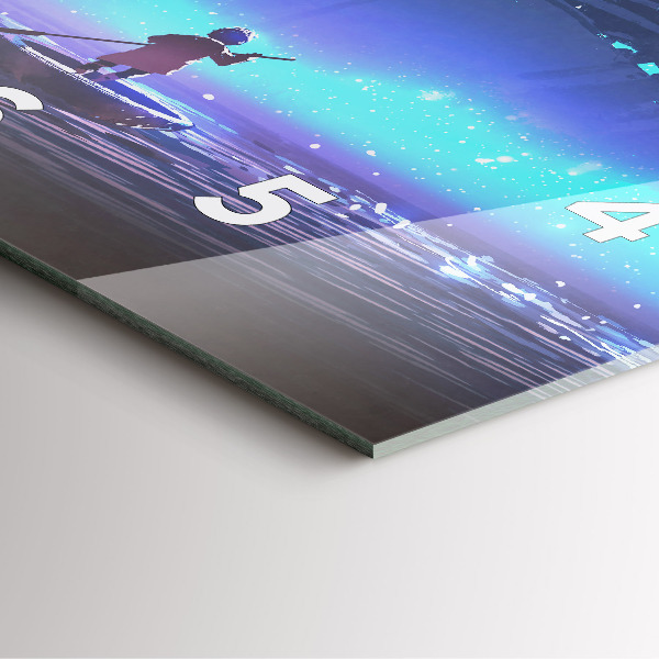 Szögletes fali üvegóra Fantasy vitorlás hajó