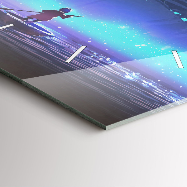 Szögletes fali üvegóra Fantasy vitorlás hajó