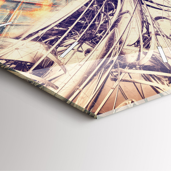 Szögletes fali üvegóra Absztrakt mechanizmus