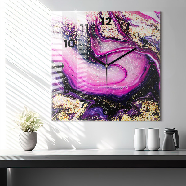 Szögletes fali üvegóra Absztrakt márvány