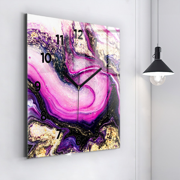 Szögletes fali üvegóra Absztrakt márvány