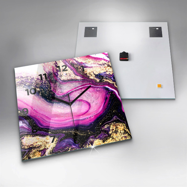 Szögletes fali üvegóra Absztrakt márvány