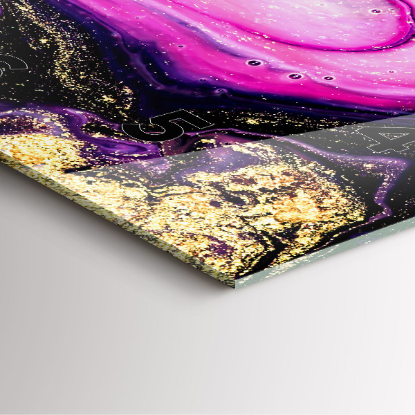 Szögletes fali üvegóra Absztrakt márvány