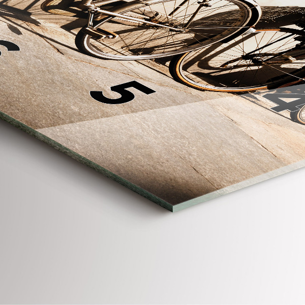 Szögletes fali üvegóra Olasz bicikli