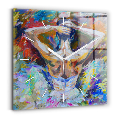 Szögletes fali üvegóra Festett balerina