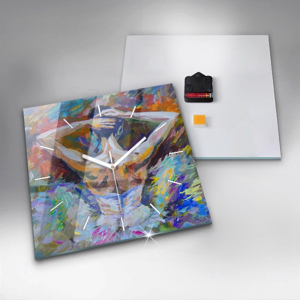 Szögletes fali üvegóra Festett balerina