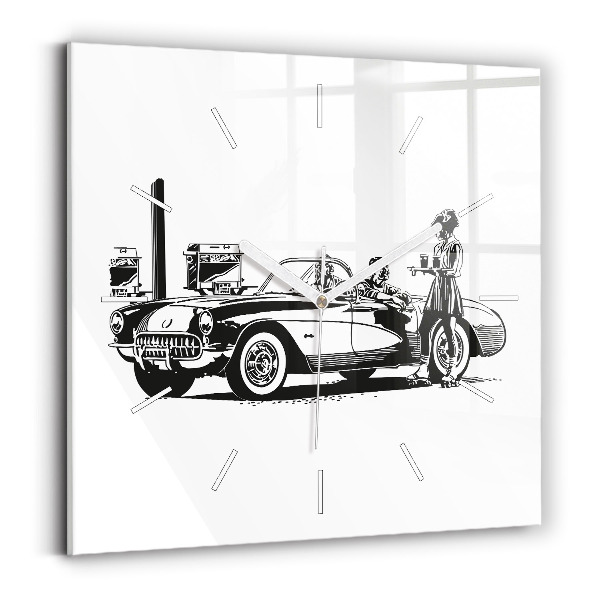 Szögletes fali üvegóra Retro Illusztráció