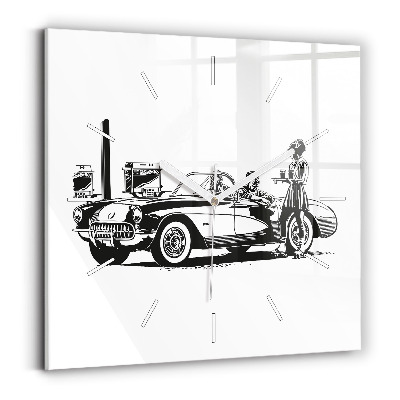 Szögletes fali üvegóra Retro Illusztráció