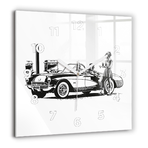 Szögletes fali üvegóra Retro Illusztráció