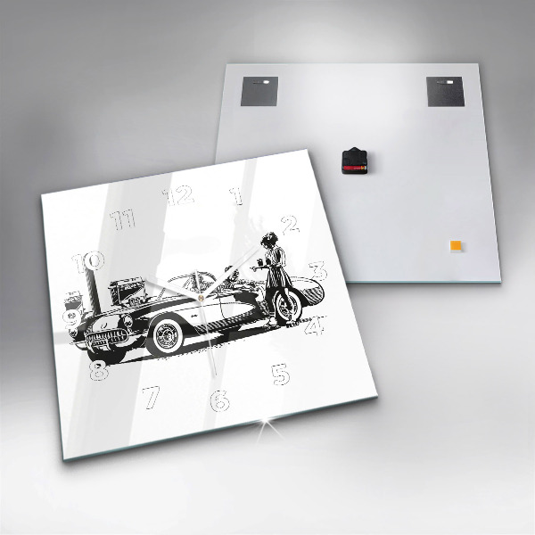 Szögletes fali üvegóra Retro Illusztráció