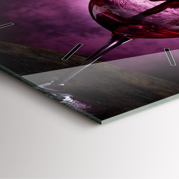 Szögletes fali üvegóra Borospohár