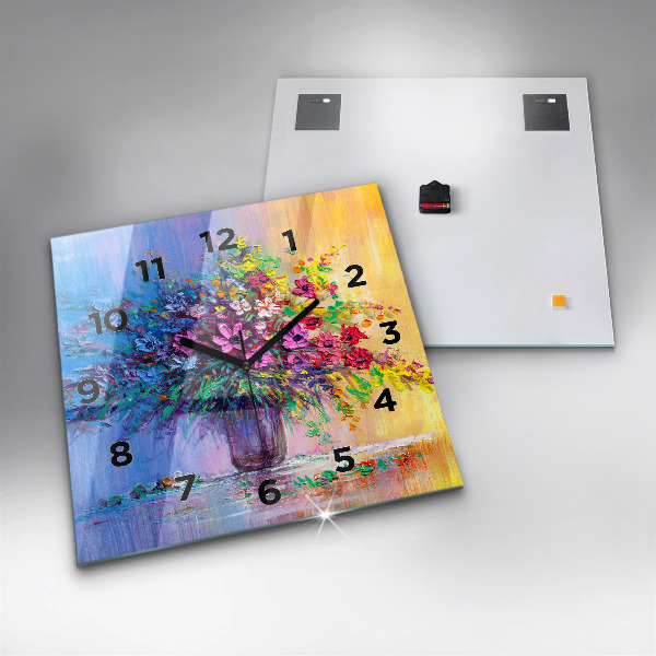 Szögletes fali üvegóra Virágok egy vázában