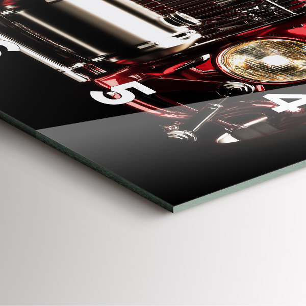 Szögletes fali üvegóra Régi veterán autó