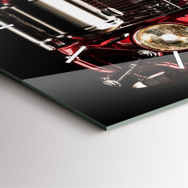 Szögletes fali üvegóra Régi veterán autó