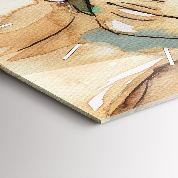 Szögletes fali üvegóra Absztrakciós nő